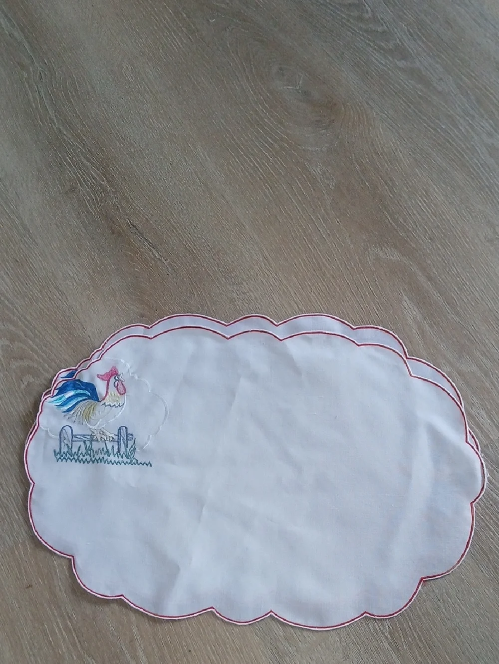 Regina Designer Embroidered Rooster Decorative Textile Multi-color Place Mats